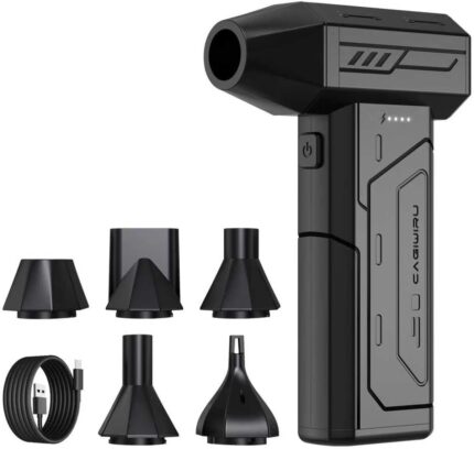 Compressed Air Duster,130000RPM Super Power Cordless Air Duster,Rechargeable Brushless Blower,3 Gear Adjustable Mini Blower with LED Light,Dust Remover for Computer/House/Outdoor/Car