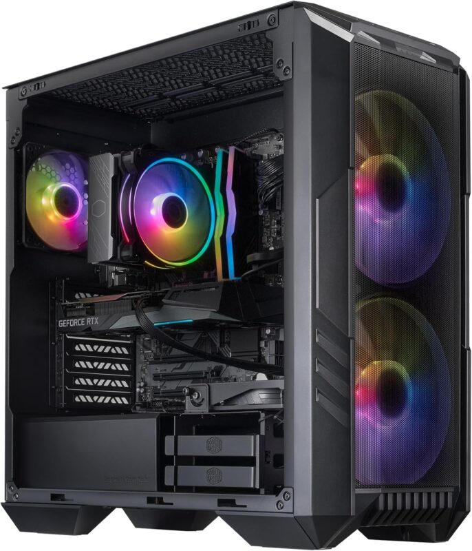 Cooler Master HAF 5 Pro AMD RYZEN 7 7800X3D 4.2 GHz | Gigabyte RTX 5070 12GB & B650 Motherboard | 32GB (2x16GB) DDR5 6000MHz | 2TB Gen4 M.2 | WiFi | Windows 11 | Hyper 212 Halo Cooler Gaming PC