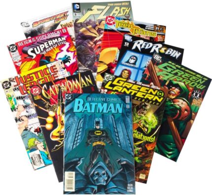 DC Ultimate Comic Book Gift Set- 10 Different DC Issues Including one Guaranteed Batman Issues – Kid/Adult Friendly w No Inappropriate Content- Birthday for Superman, Flash, Bat Man Fans