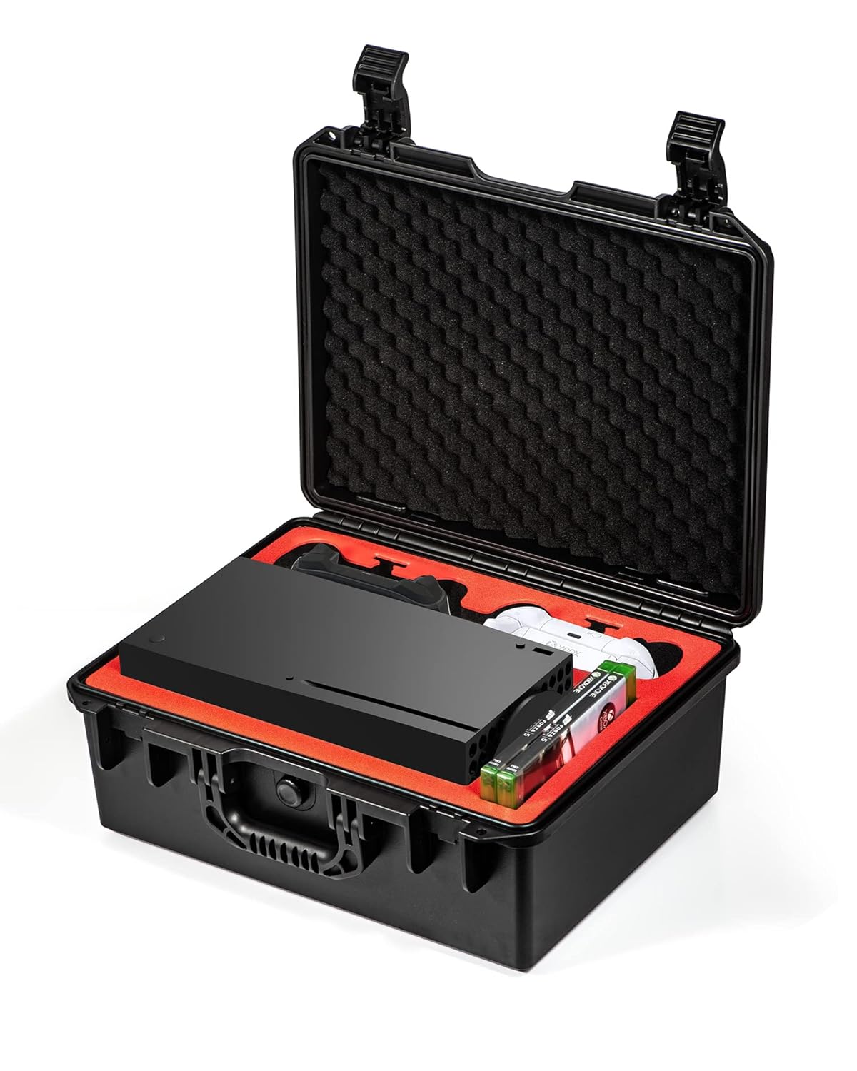 DEVASO Hard Carrying Case Compatible with Xbox Series X, Professional Deluxe Waterproof and Soft Lining Hard Case for Xbox Series X Console, Controllers, Headset and Other Accessories DEVASO Hard Carrying Case Compatible with Xbox Series X, Professional Deluxe Waterproof and Soft Lining Hard Case for Xbox Series X Console, Controllers, Headset and Other Accessories