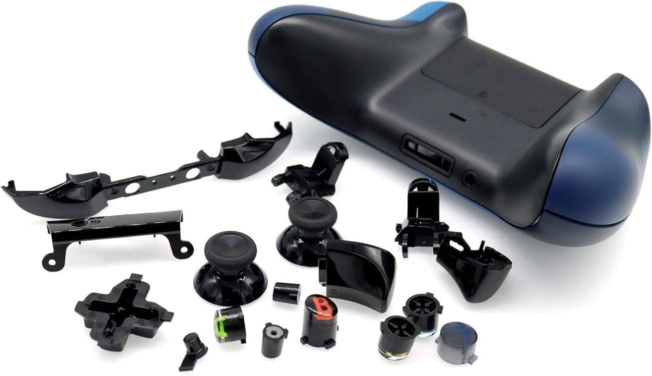 Deal4GO Blue Full Housing Shell Cover Set w/Thumbsticks Buttons Bumpers Replacement for Xboox One Slim Controller Model 1708