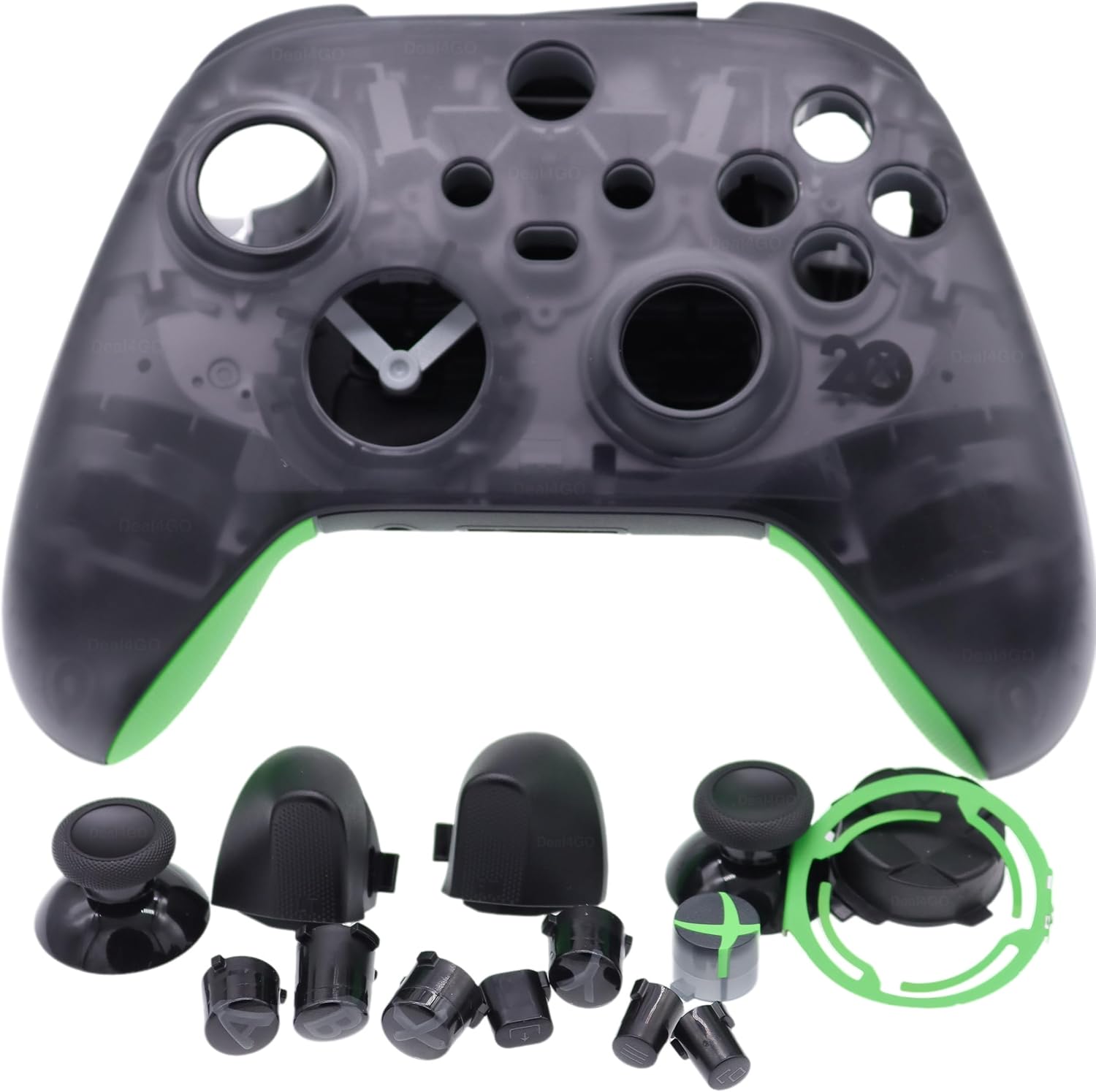 Deal4GO FULL Housing Shell kit w/Trigger Buttons Thumbsticks Bumper D-pad replacement for Xbox Series X|S Controller (20th Semi-transparent), White Limited Edition Deal4GO FULL Housing Shell kit w/Trigger Buttons Thumbsticks Bumper D-pad replacement for Xbox Series X|S Controller (20th Semi-transparent), White Limited Edition