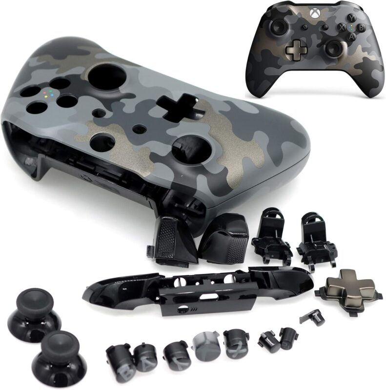 Deal4GO Full Housing Shell Case Cover Set w/Buttons Replacement for Xbox One S Controller 1708