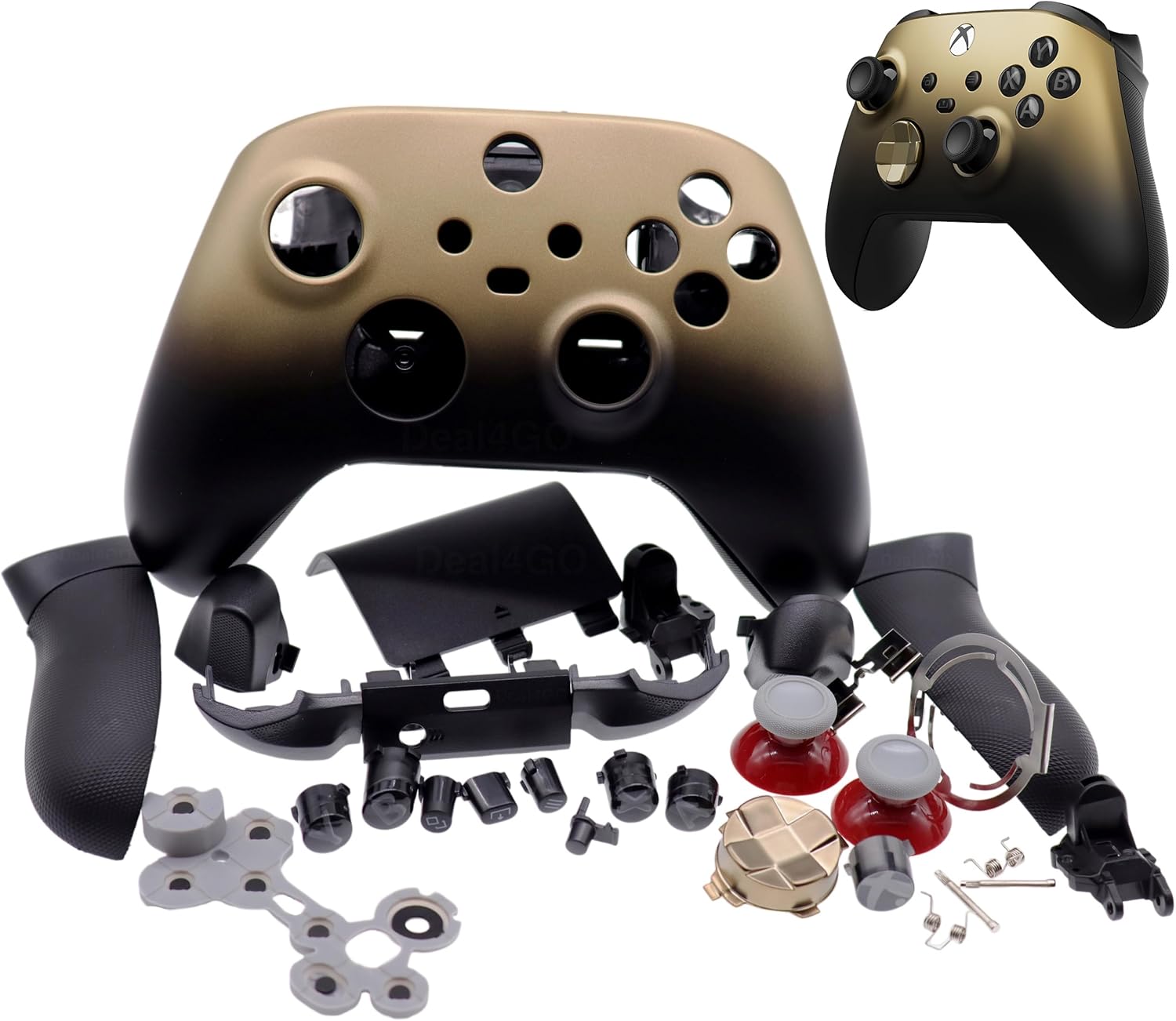 Deal4GO Full Housing Shell Cover kit w/Button Thumbstick Trigger Bumper Replacement for Xbox Series X|S Controller (Gold Shadow Special Edition) Deal4GO Full Housing Shell Cover kit w/Button Thumbstick Trigger Bumper Replacement for Xbox Series X|S Controller (Gold Shadow Special Edition)