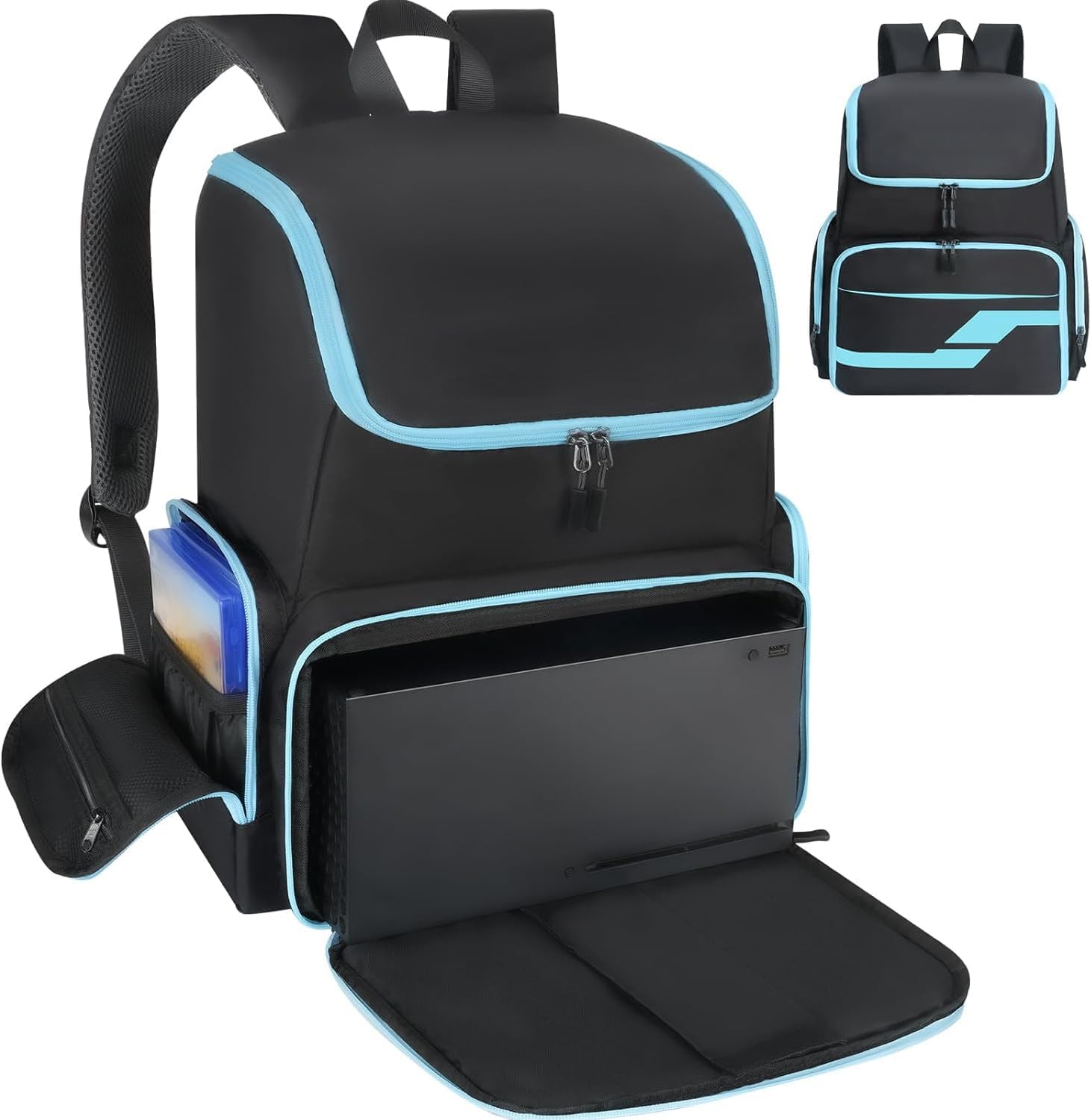Deegotech Travel Carrying Backpack Compatible with Xbox Series X/S, Travel Bag with 2 Separate Large Storage for Console 15.6″ Laptop Controller Headset, Multiple Pockets for Gaming Accessories Deegotech Travel Carrying Backpack Compatible with Xbox Series X/S, Travel Bag with 2 Separate Large Storage for Console 15.6″ Laptop Controller Headset, Multiple Pockets for Gaming Accessories
