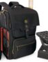 ENHANCE DnD Backpack - RPG DM Bag for Dungeons and Dragons - Travel DnD Bag Organizer fits 6-8 Books Upright, 18" Laptop/DM Screen Slot, Miniature Storage Foam Trays, Accessories Pockets, Map Strap