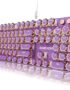 EWEADN Typewriter Style Mechanical Keyboard, Wired Typewriter Keyboards,104 Keys Backlit LED Metal Keyboards, Media Control Knob, Wired Computer Keyboard Pink Switch for Windows/Mac/PC-Purple