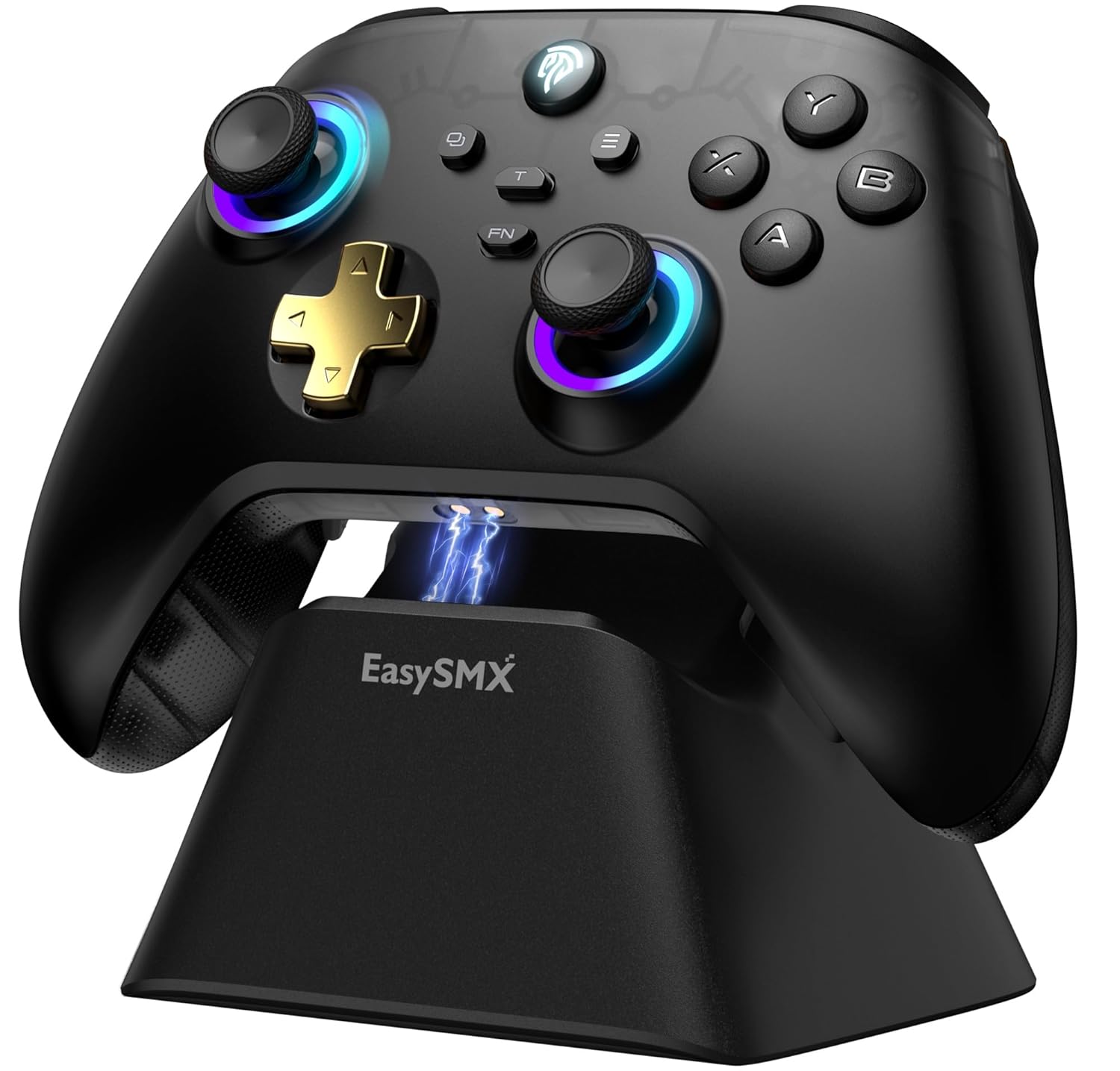 EasySMX D05 PC Controller – Enhanced Wireless Bluetooth Pro Controller with Charging Dock/Hall Sensor/RGB Lighting – No Stick Drift, No Dead Zone – Work for Windows PC, Android, Steam and Switch EasySMX D05 PC Controller – Enhanced Wireless Bluetooth Pro Controller with Charging Dock/Hall Sensor/RGB Lighting – No Stick Drift, No Dead Zone – Work for Windows PC, Android, Steam and Switch