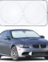 EcoNour Car Windshield Sunshade | Blocks 99% Heat & Keeps Interior Cool | Universal Fits Cars, SUVs, Trucks | Automotive Sun Screen, Visor & Car Accessories for Summer | Medium (64x32 Inches)