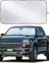 EcoNour Truck Windshield Sun Shade with Storage Pouch | Reflective 240T Material Sun Shield for UV & Heat Protection | Foldable Windshield Cover | Must-Have Truck Accessories | X-Large (69"x35")