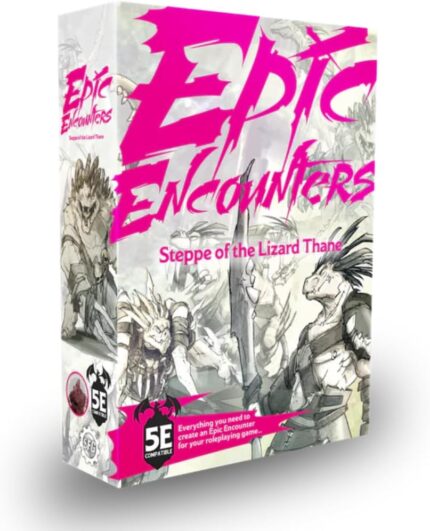Epic Encounters: Steppe of the Lizard Thane RPG Fantasy Roleplaying Tabletop Game with 20 Detailed Miniatures, Double-Sided Game Mat, & Game Master Adventure Book with Monster Stats, 5E Compatible