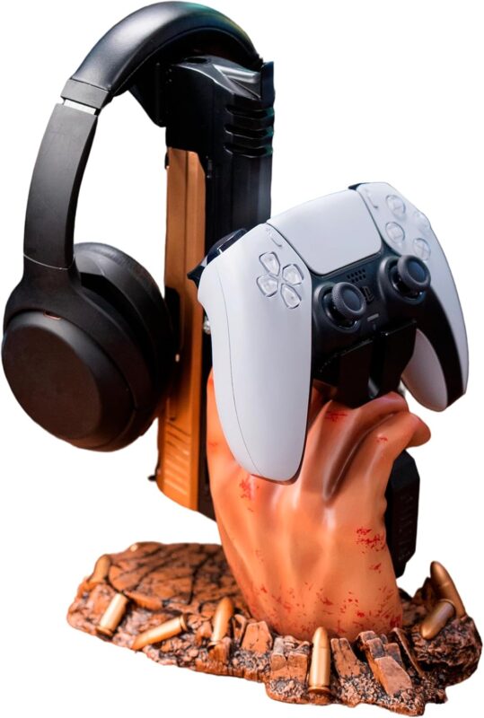 Exclusive Gaming Controller Holder & Headset stand figure for GTA VI and Call of Duty and Fortnite Gaming Room Decor | Staff Room accessories For PC PlayStation & Xbox | Shooter Decor | Present For Gamers Adults Kids Accessories