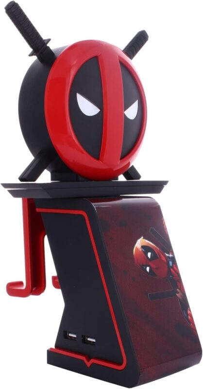 Exquisite Gaming Cable Guys LED Ikons: Marvel Deadpool - Charging Phone & Controller Holder - Light Up Gaming Controller/Mobile Phone/Device Charging Holder, Includes 4' Charging Cable