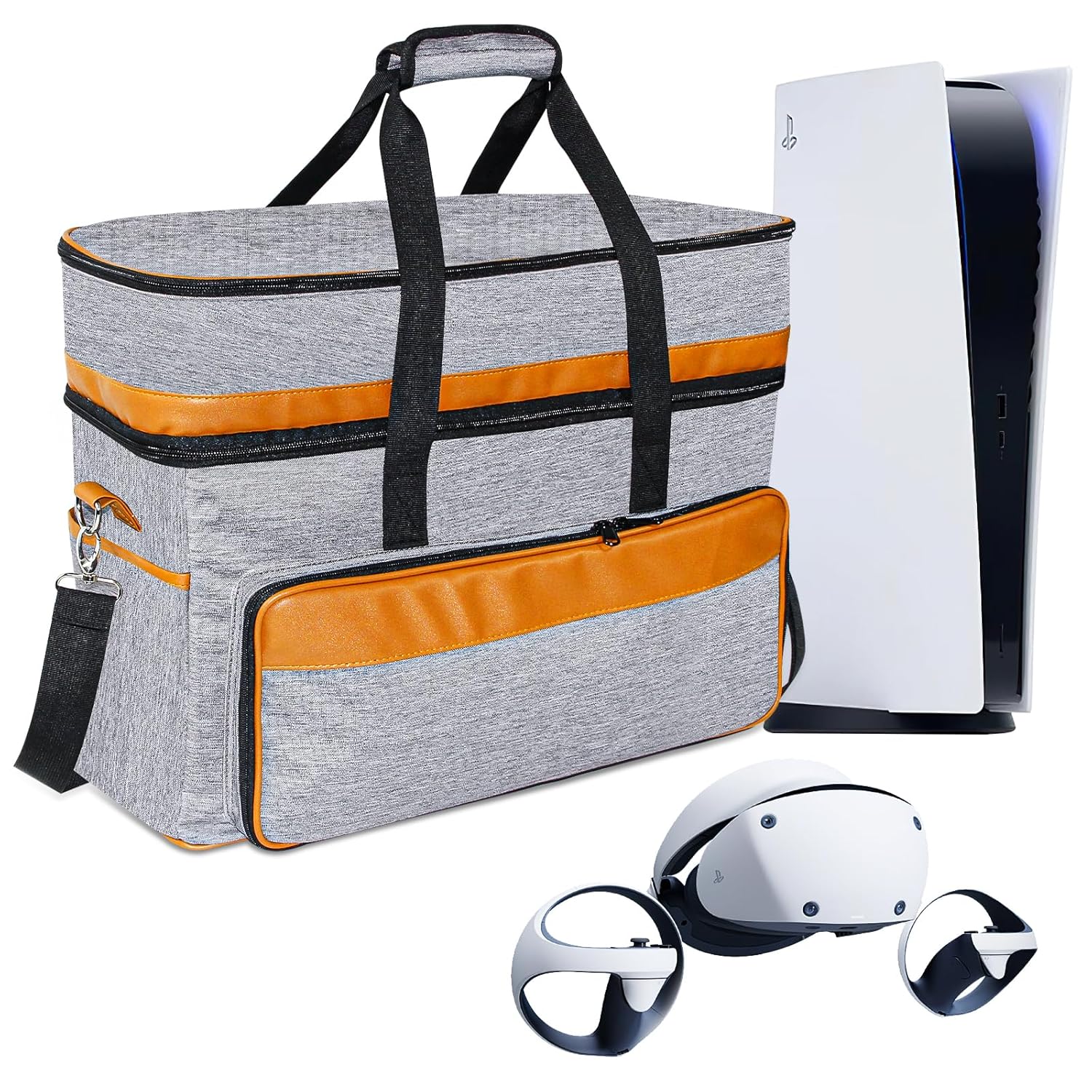 FPVtosky Carrying Case for PS5 Pro & PSVR2, Large Travel Bag for Playstation VR2 & PS 5/PS 5 Pro/PS5 Slim, Protective Storage Carrying Case Compatible with Playstation 5 & PS VR2 Gaming Accessories FPVtosky Carrying Case for PS5 Pro & PSVR2, Large Travel Bag for Playstation VR2 & PS 5/PS 5 Pro/PS5 Slim, Protective Storage Carrying Case Compatible with Playstation 5 & PS VR2 Gaming Accessories
