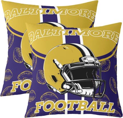 Feelyou Football Throw Pillow Covers 2 Pcs Ball Games Square Cushion Covers Rugbys Pillow Case Football Cushion Case for Couch Sofa Rugby Sports Bedroom Decor 24 x 24-Inch