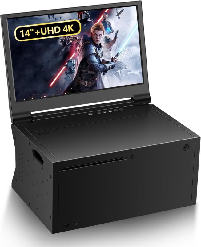 G-STORY 14‘’ Portable Monitor for Xbox Series X 4K Portable Gaming Monitor IPS Screen for Xbox Series X（not Included） with Two HDMI, HDR, Freesync Game Mode Travel (14“&4K for Xbox Series X)