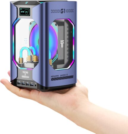 GEEKOM G1 RTX 4060 Mini PC[Water Cooled],with Intel Core i9 13900HK Mini Computer, 4 Prestigious Awards 2TB SSD 32GB DDR5 RAM(Expandable) Desktop PC|3-Year Quality Support|Win 11 Pro|8 USB|Oculink