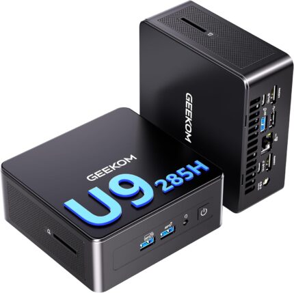 GEEKOM IT15, The Most Powerful AI Mini PC with Intel Ultra 9 285H(15th Gen) 99 Tops | 32GB DDR5(Not LPDDR) | 2TB SSD (max.128GB + 8TB) | Arc 140T GPU | WiFi 7 | HDMI 2.0+USB4+DP1.4, 8K |Windows11 Pro