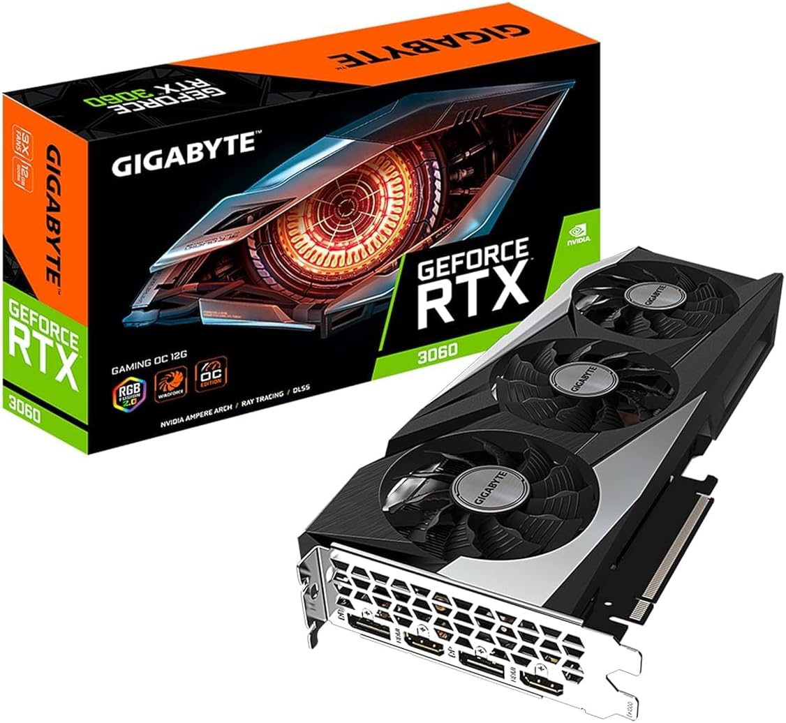 GIGABYTE GeForce RTX 3060 Gaming OC 12G (REV2.0) Graphics Card, 3X WINDFORCE Fans, 12GB 192-bit GDDR6, GV-N3060GAMING OC-12GD Video Card GIGABYTE GeForce RTX 3060 Gaming OC 12G (REV2.0) Graphics Card, 3X WINDFORCE Fans, 12GB 192-bit GDDR6, GV-N3060GAMING OC-12GD Video Card