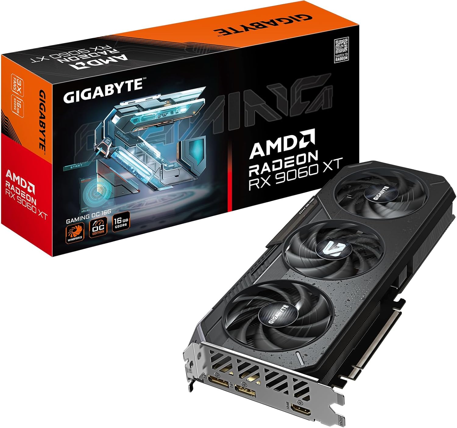 GIGABYTE Radeon RX 9060 XT Gaming OC 16G Graphics Card, PCIe 5.0, 16GB GDDR6, GV-R9060XTGAMING OC-16GD Video Card GIGABYTE Radeon RX 9060 XT Gaming OC 16G Graphics Card, PCIe 5.0, 16GB GDDR6, GV-R9060XTGAMING OC-16GD Video Card