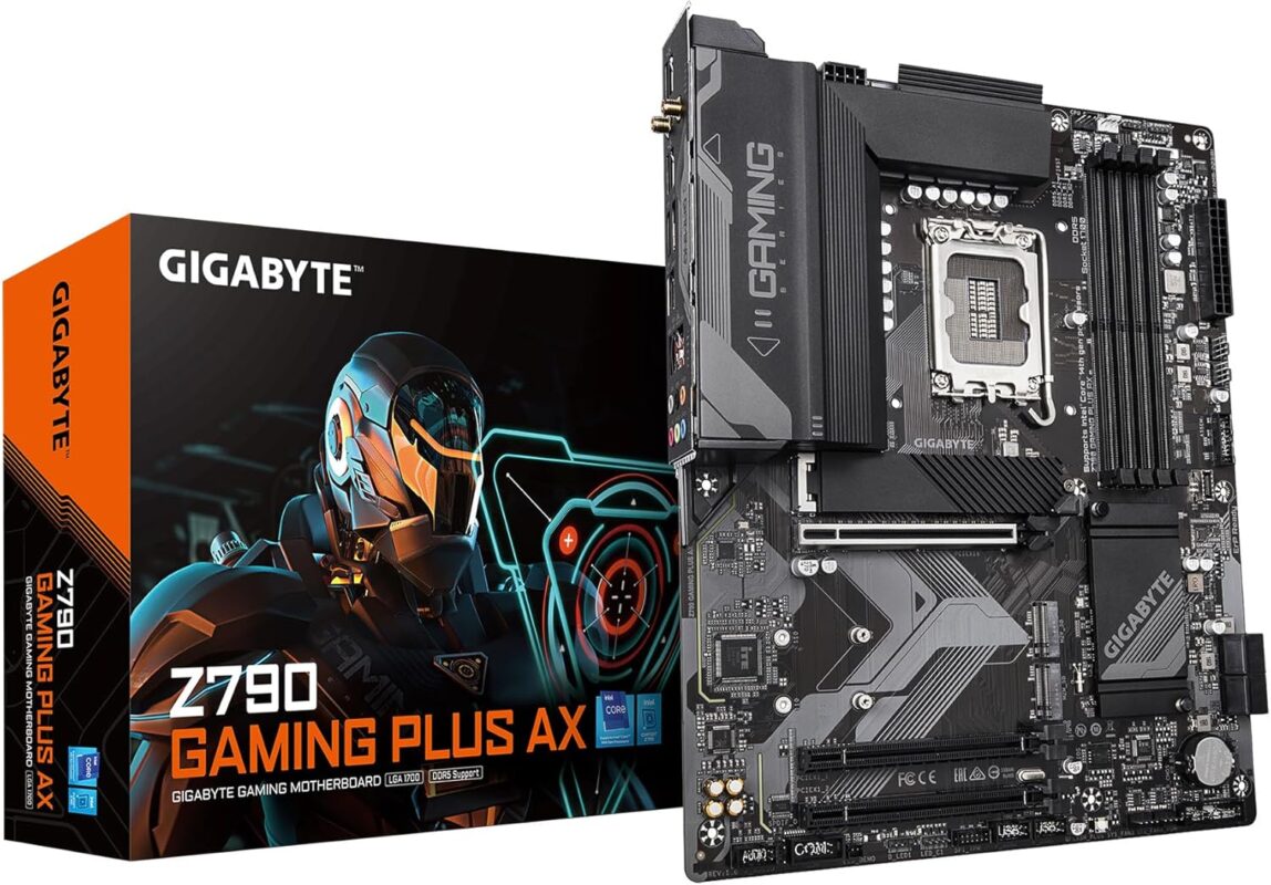 GIGABYTE Z790 Gaming Plus AX LGA 1700 Intel Z790 ATX Motherboard with DDR5, Triple M.2, PCIe 4.0, USB 3.2 Gen2 Type-C, Realtek Wi-Fi 6, Realtek LAN, Q-Flash Plus, EZ-Latch