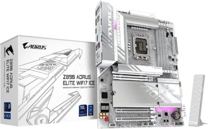 GIGABYTE Z890 AORUS Elite WIFI7 ICE Intel Core Ultra (Series 2) LGA 1851 Motherboard, ATX, DDR5, 3X M.2, PCIe 5.0, Thunderbolt 4, WIFI7, 2.5GbE LAN, EZ-Latch