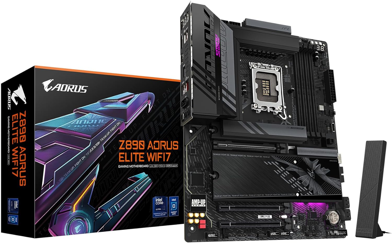 GIGABYTE Z890 AORUS Elite WIFI7 Intel Core Ultra (Series 2) LGA 1851 Motherboard, ATX, DDR5, 4X M.2, PCIe 5.0, Thunderbolt 4, WIFI7, 2.5GbE LAN, EZ-Latch GIGABYTE Z890 AORUS Elite WIFI7 Intel Core Ultra (Series 2) LGA 1851 Motherboard, ATX, DDR5, 4X M.2, PCIe 5.0, Thunderbolt 4, WIFI7, 2.5GbE LAN, EZ-Latch