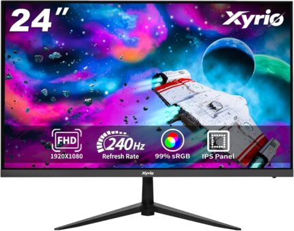 Gaming Monitor, 23.8” Gaming Monitor FHD(1920×1080) 240Hz, Computer Gaming Monitors w/AMD FreeSync|1ms Display, Gaming Monitors w/ 100% sRGB, Build-in Speakers, VESA, Eye Care|Anti-Glare|Black