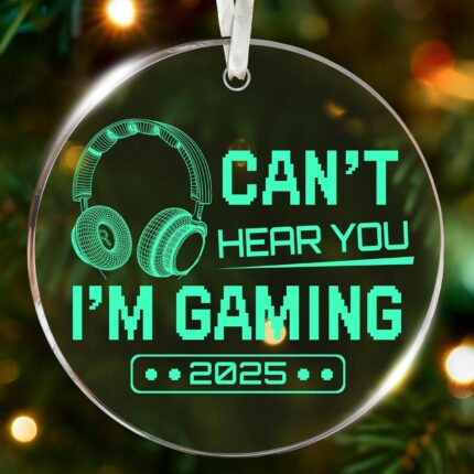 Gaming Ornaments for Christmas Tree – Innovative Gamer Ornaments 2025 Design, Gifts for Video Games Lovers, Unique Headphone Ornament, ‘Can’t Hear You, I’m Gaming’ Theme, Ideal Gift for Gamers