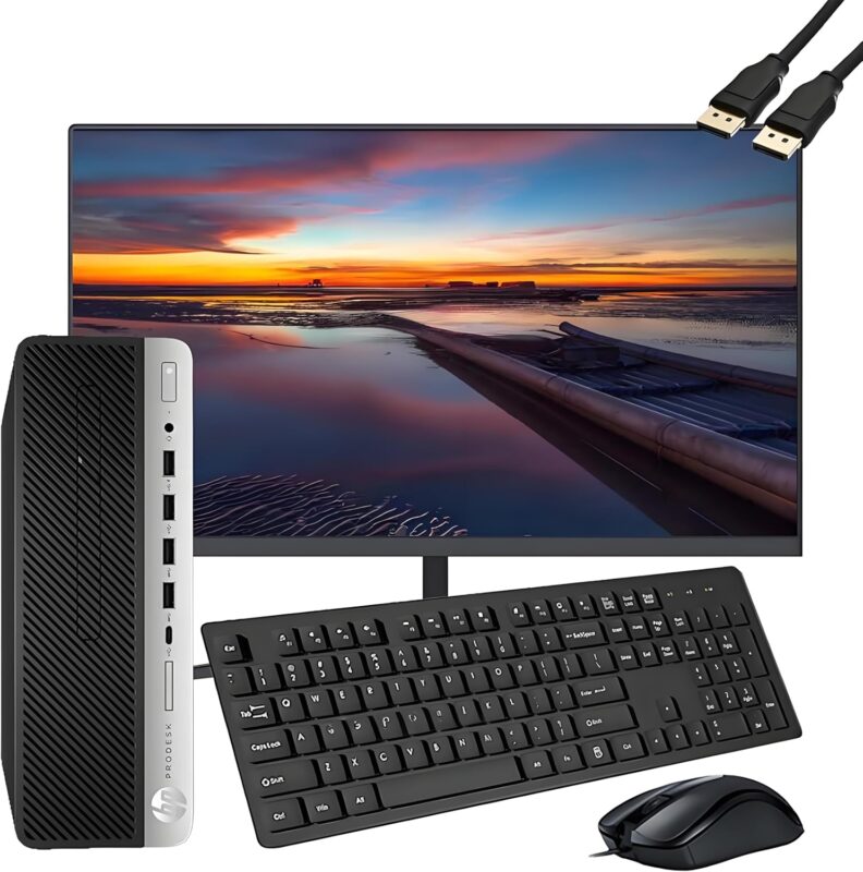 HP ProDesk 600 G3 SFF Desktop Computer with 21.5" FHD Monitor, Intel Quad Core i5-6500, 16GB DDR4, 256GB SSD, DisplayPort, Keyboard & Mouse, WiFi, BT, Windows 11 Pro (Renewed), Black