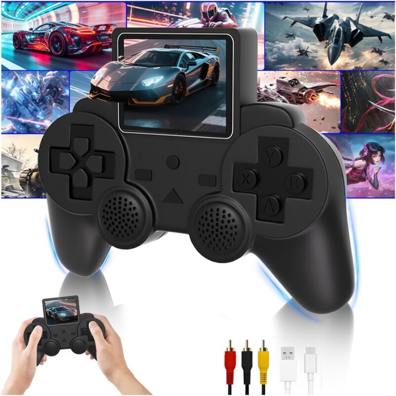 Handheld Game Console, Portable Retro Gaming Console with Built-in 520 Classic Games, 2.4'' HD Color Screen, Video Game Console with Rechargeable Battery, Gift for Adults and Kids