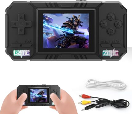 Handheld Portable Game Console, 520 Retro Video Games, 3.0 Inch LCD Screen and 1020mAh Battery Video Games, Portable Game Console Gift for Boys and Girls (Black)
