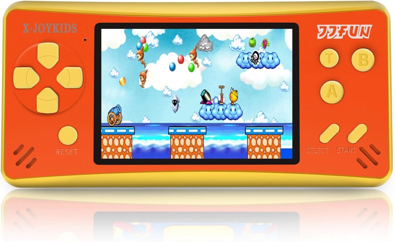 Handheld Video Games for Kids Ages 4-8 & 8-12, Portable Hand Held Game with 168 Games, 3.2" Screen,Rechargeable, Plug n Play TV Output, Travel Electronic Games Toy, (Orange)