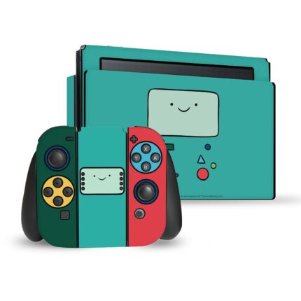 Head Case Designs Officially Licensed Adventure Time BMO Graphics Vinyl Sticker Gaming Skin Decal Cover Compatible With Nintendo Switch Console & Dock & Joy-Con Controller Bundle