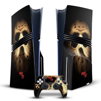 Head Case Designs Officially Licensed Friday the 13th 2009 Jason Voorhees Poster Graphics Vinyl Gaming Skin Decal Compatible With Sony PlayStation 5 PS5 Pro Disc Edition Console & DualSense Controller