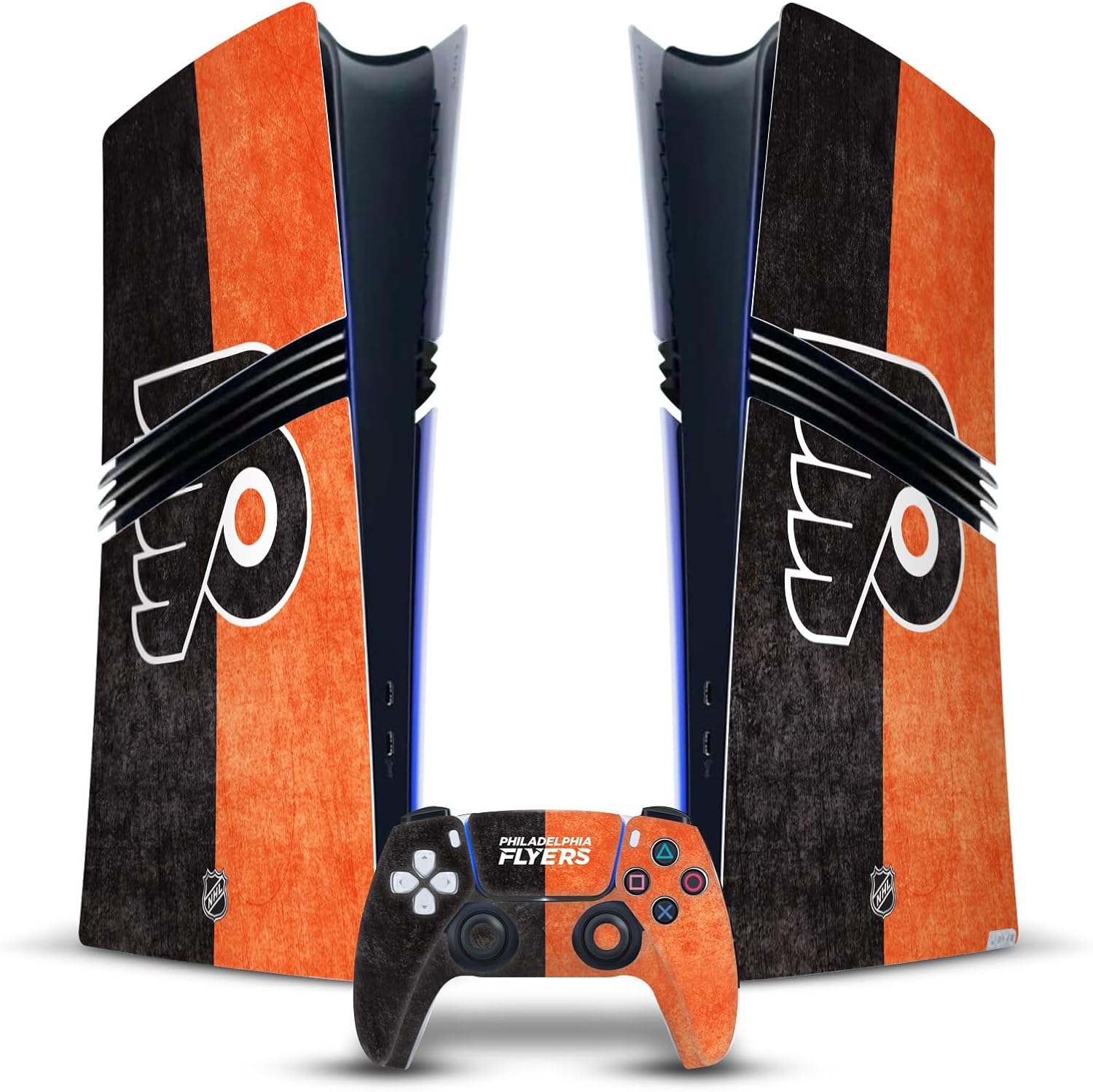 Head Case Designs Officially Licensed NHL Half Distressed Philadelphia Flyers Vinyl Sticker Gaming Skin Decal Compatible With Sony PlayStation 5 PS5 Pro Digital Edition Console & DualSense Controller Head Case Designs Officially Licensed NHL Half Distressed Philadelphia Flyers Vinyl Sticker Gaming Skin Decal Compatible With Sony PlayStation 5 PS5 Pro Digital Edition Console & DualSense Controller