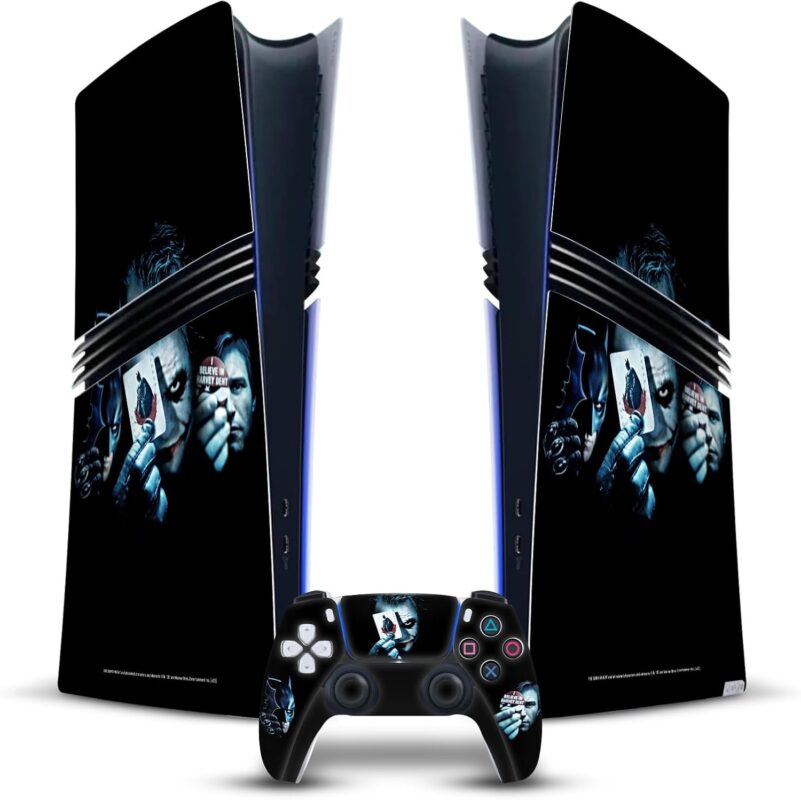 Head Case Designs Officially Licensed The Dark Knight Joker Card Key Art Vinyl Sticker Gaming Skin Decal Cover Compatible With Sony PlayStation 5 PS5 Pro Digital Edition Console & DualSense Controller