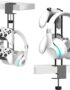 Headphone Stand with Controller Holder, Aluminum Under Desk Clamp Headset and Controller Stand - 2 in 1 Headphone Hanger for Desktop PC Gaming Accessories Organizer with PS5 Xbox Series S