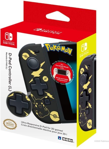 Hori Nintendo Switch D-Pad Controller (L) (Pokemon: Black & Gold Pikachu) By – Officially Licensed By Nintendo and the Pokemon Company International – Nintendo Switch