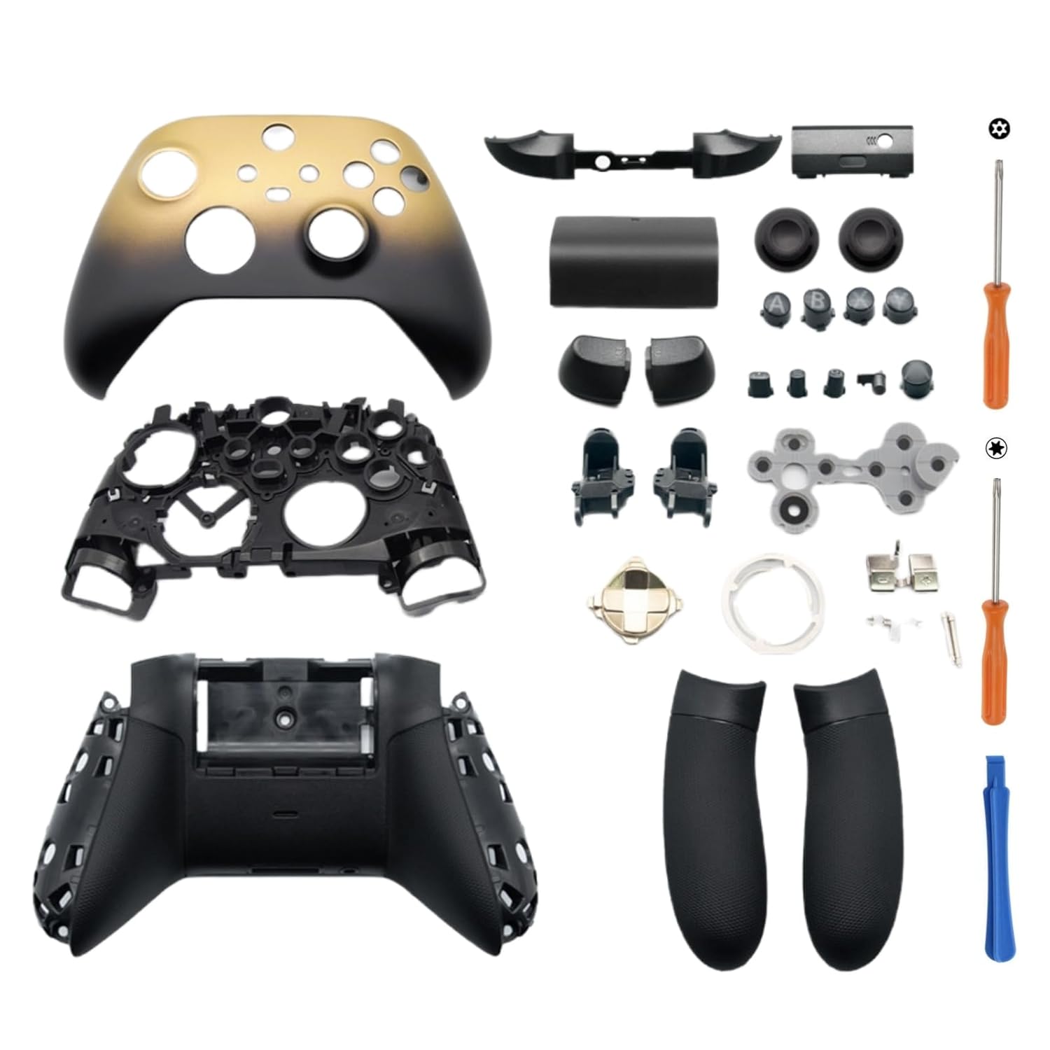 Hzxkqmil Full Housing Shell Kit for Xbox Series X/S Controller – Gold Special Edition, Replacement Front Back Cover Bumper Buttons D-pad Side Rails Accessories for Xbox Wireless Controller Hzxkqmil Full Housing Shell Kit for Xbox Series X/S Controller – Gold Special Edition, Replacement Front Back Cover Bumper Buttons D-pad Side Rails Accessories for Xbox Wireless Controller