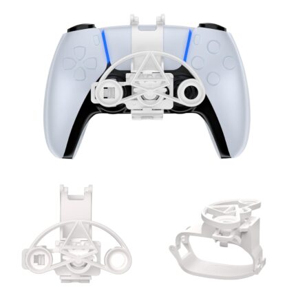 JOYTORN Controller Steering Wheel Compatible with PS5 Controller,Mini P-S5 Racing Games Wheel Support Use with Charging Port and Earphone-White