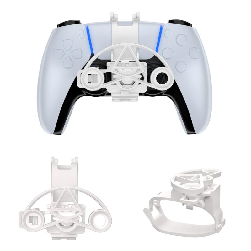 JOYTORN Controller Steering Wheel Compatible with PS5 Controller,Mini P-S5 Racing Games Wheel Support Use with Charging Port and Earphone-White