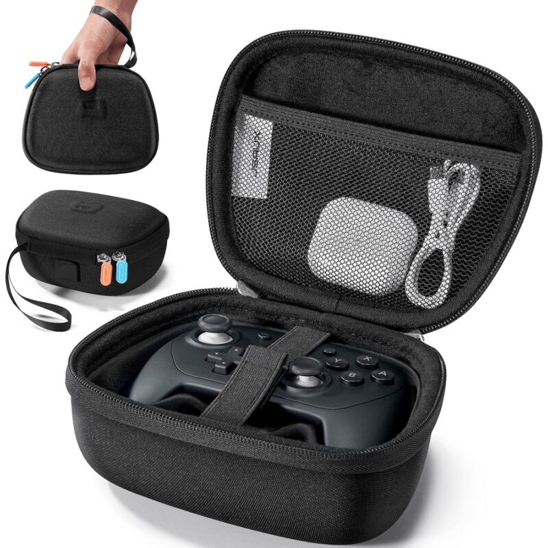 JSAUX Carry Case Compatible with Nintendo Switch 2 Pro Controller (2025), Travel Protective Case All-around Protection Portable Carrying Bag -Black