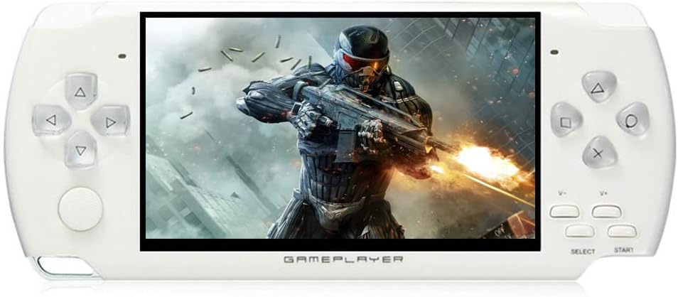 JXD Handheld Game Console 4.3 inch 8GB Built in 2000 Games for Multiple Simulators X6 Retro Video Game Console Mp3/4/Ebook TV Out Mini Hand Portable Game Player Device Holiday (White) JXD Handheld Game Console 4.3 inch 8GB Built in 2000 Games for Multiple Simulators X6 Retro Video Game Console Mp3/4/Ebook TV Out Mini Hand Portable Game Player Device Holiday (White)