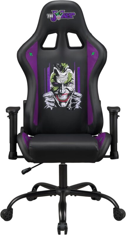 Joker - Gaming Chair or Office Chair, Adult Gamer Chair, Comfortable seat, Integrated headrest, Adjustable armrests and Height, Ergonomic backrest - Black