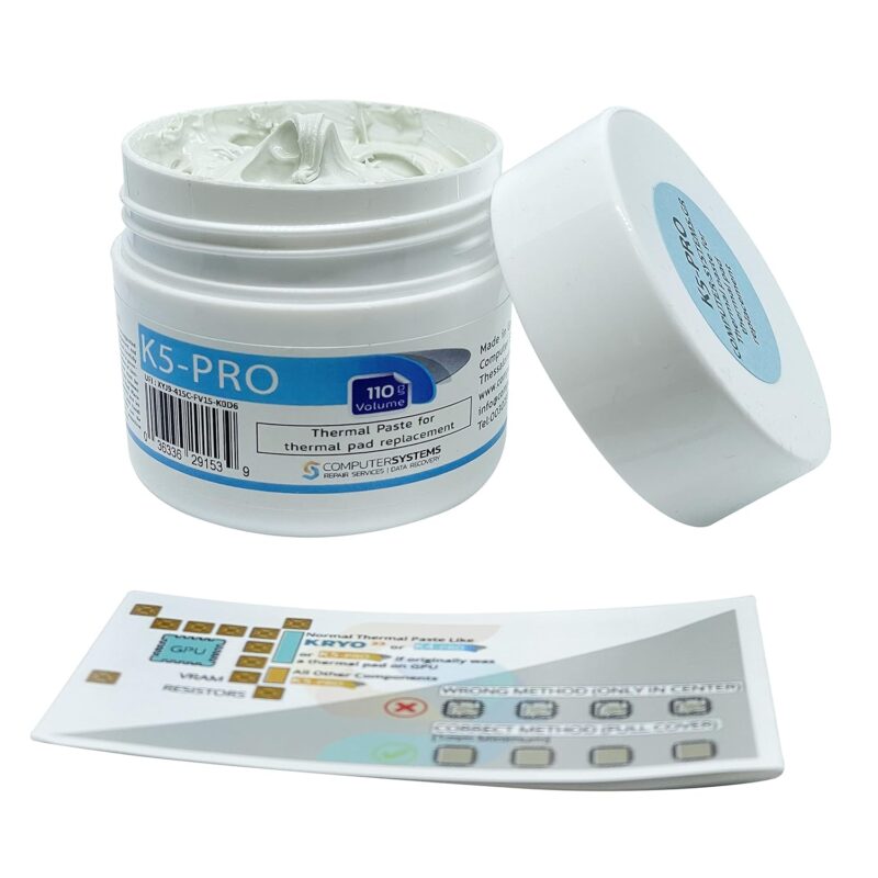 K5 PRO 110g Viscous Thermal Paste for Thermal Pad Replacement Liquid Thermal Pad Putty Compatible with Apple iMac, Asus ROG, Acer Nitro, MSI laptops, RTX 3080, 3090, PS4, Nintendo Switch, XBOX, CSGR