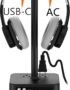 KAFRI RGB Headphone Stand with USB A&C Charger Desk Gaming Headset Holder Hanger Rack with 3 USB Charging Port and 2 Outlet - Suitable for Gamer Desktop Table Game Earphone Accessories Boyfriend Gifts