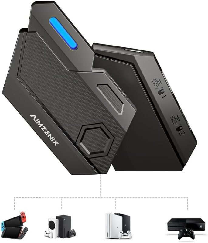 Keyboard Mouse Adapter for Nintendo Switch 2, Xbox, PlayStation - Emulator Console Compatible with Xbox One, Xbox Series X/S, PS4, PS3 and Switch - Custom Key Mapping, Plug and Play, BLADER