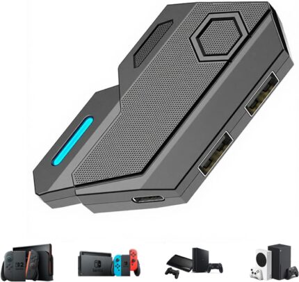 Keyboard and Mouse Adapter for Nintendo Switch/PS4/PS3/Xbox One/Xbox 360 Console Converter – Custom Key Mapping, Plug and Play