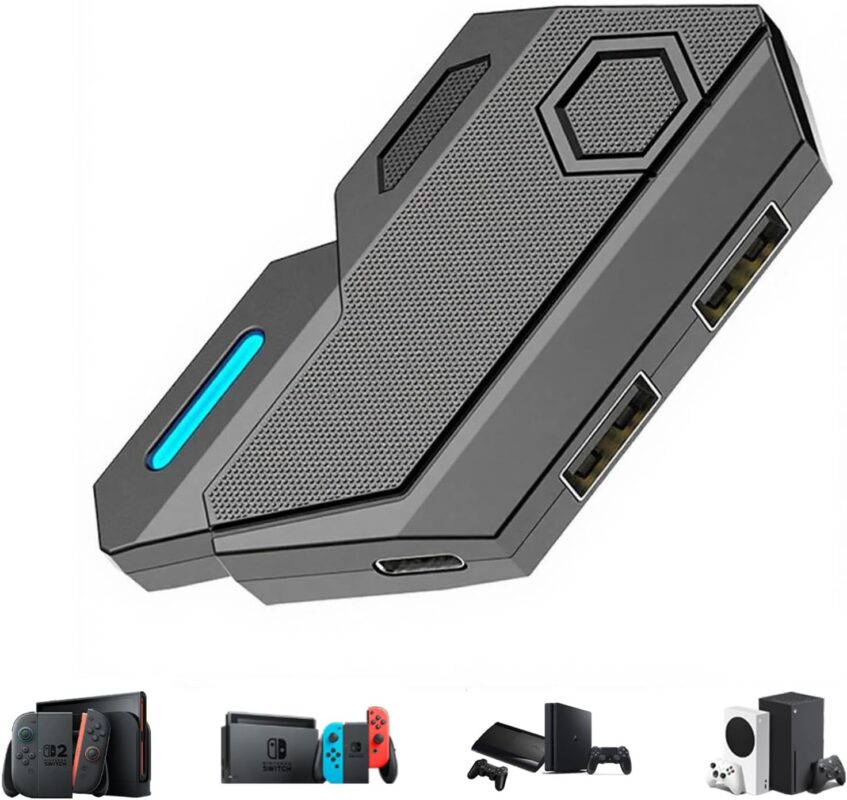 Keyboard and Mouse Adapter for Nintendo Switch/PS4/PS3/Xbox One/Xbox 360 Console Converter - Custom Key Mapping, Plug and Play